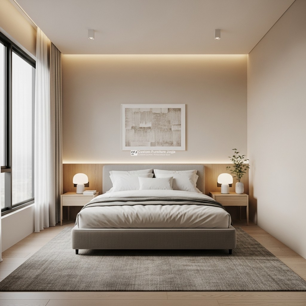 1. Konsep kamar tidur Warna Netral