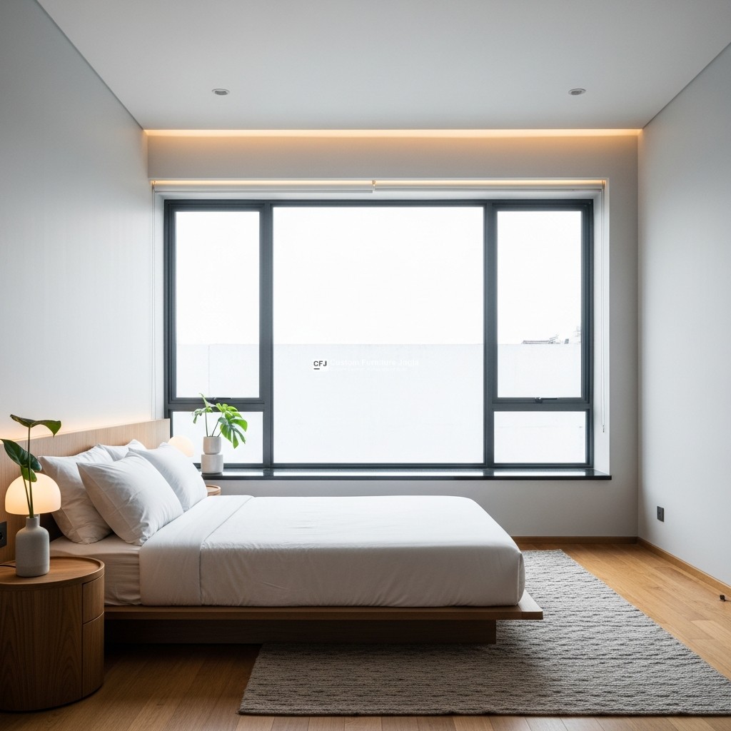Konsep Kamar tidur dengan Jendela Besar