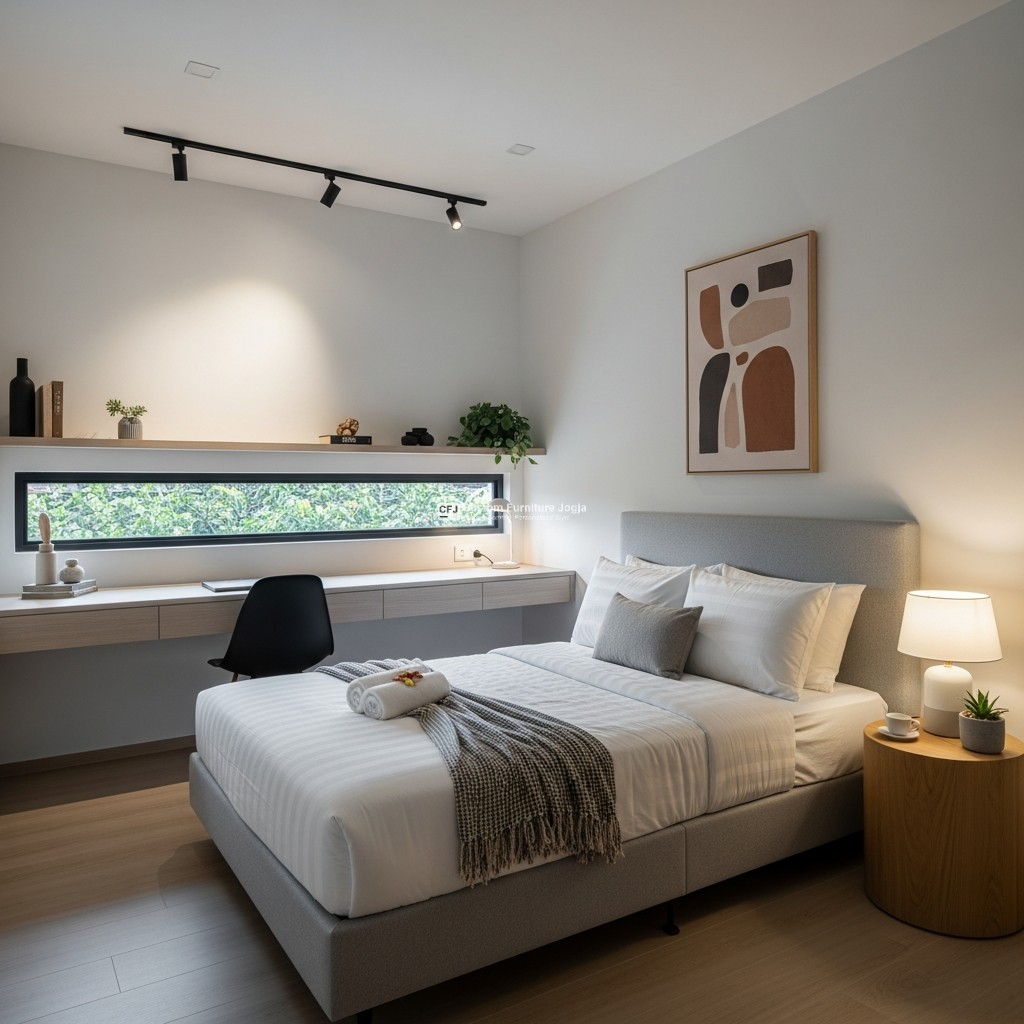 Konsep Kamar tidur dengan Furnitur Kompak