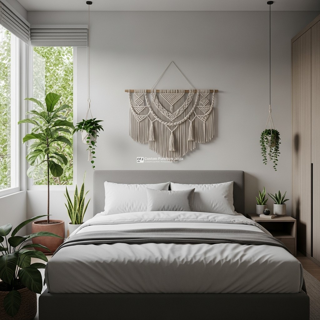 Konsep Kamar tidur dengan Dekorasi Tanaman
