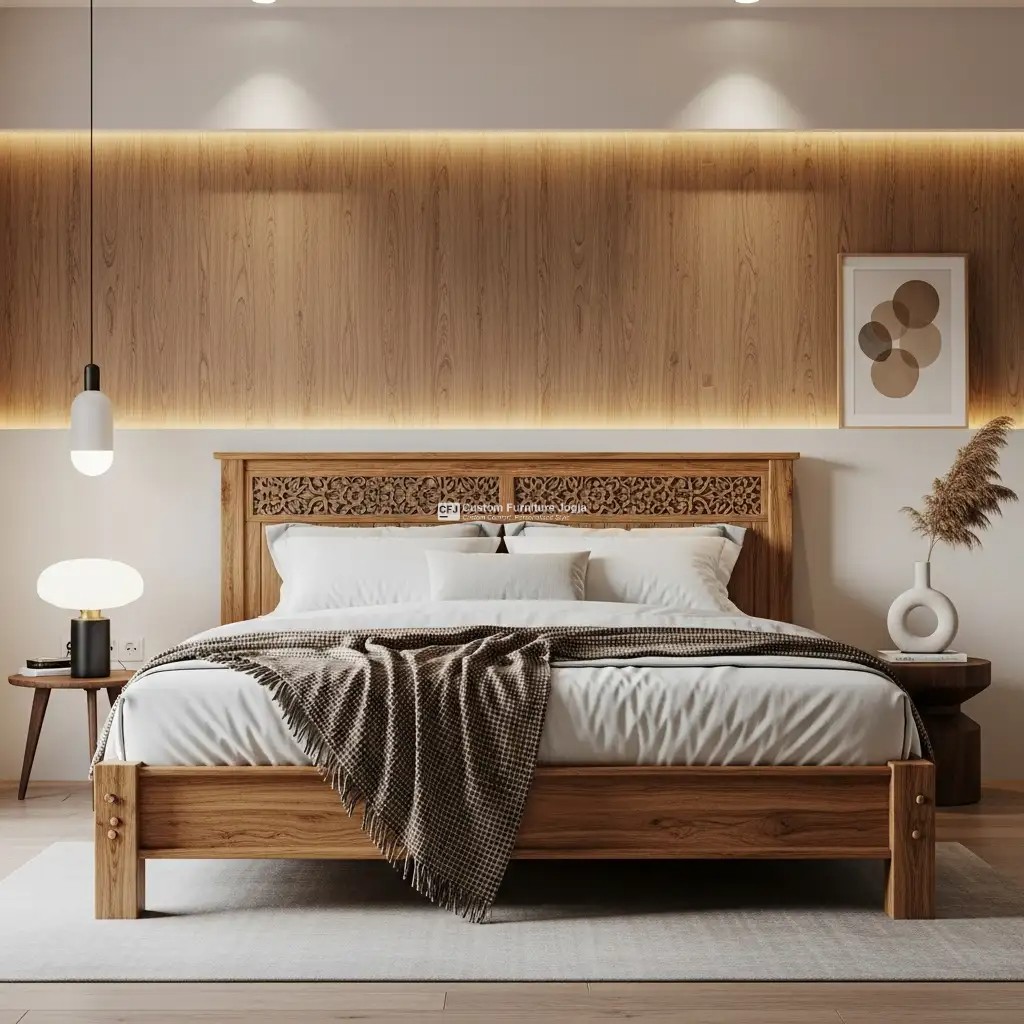 Dipan custom Klasik Kayu Jati ukir