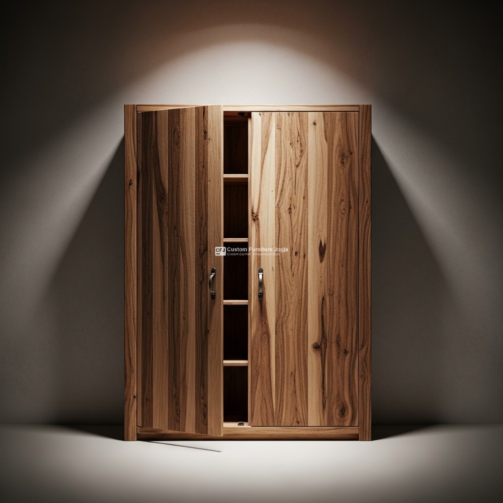 Lemari dengan Nuansa kayu Klasik Rustic