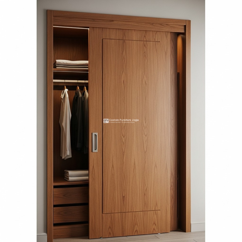 Lemari dengan Desain Pintu Geser