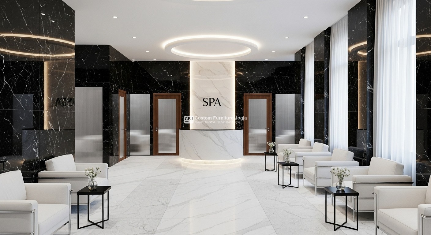 custom furniture salon dan klinik kecantikan jogja