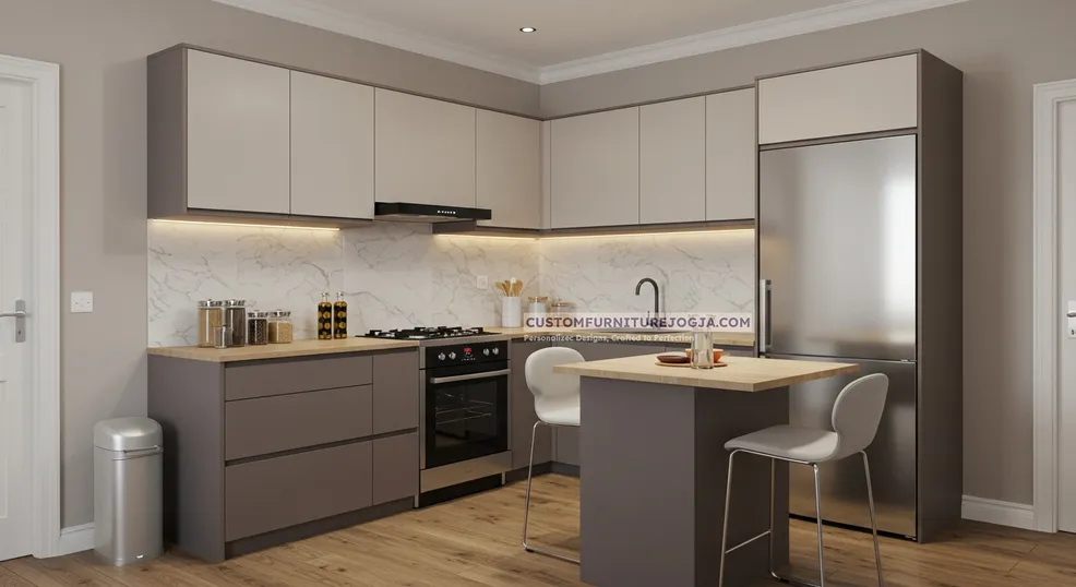 Jasa pembuatan l shape kitchen set custom berkualitas di Jogja