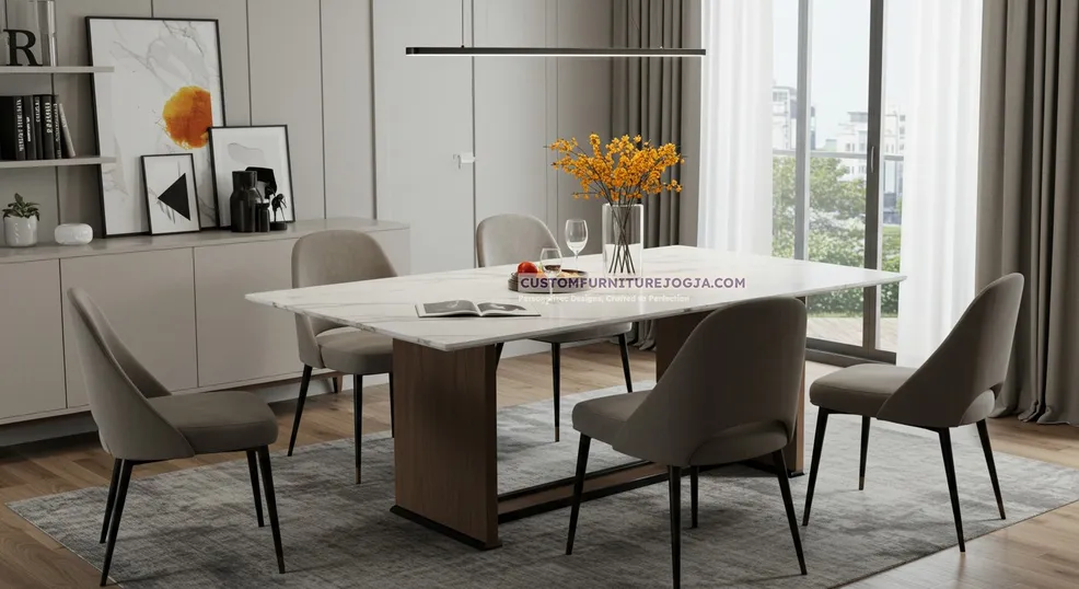Jasa pembuatan meja makan custom berkualitas di Jogja